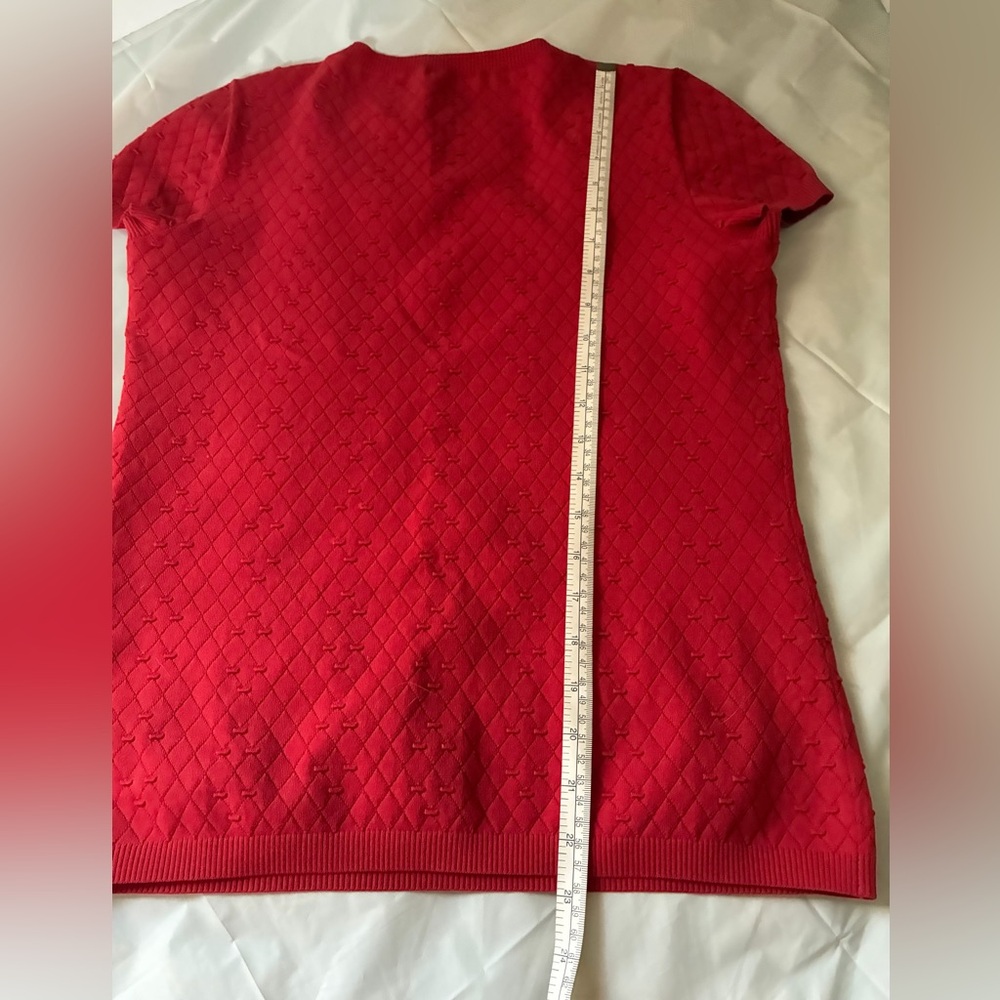 CHANEL 2014 Spring Red Textured Knit 2-Piece Skirt Suit Set - Picture 6 of 15